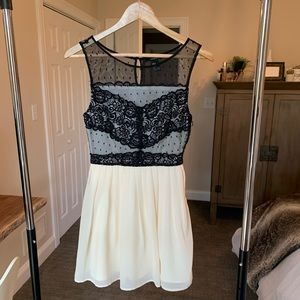 black & cream lace dress